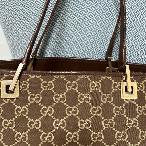 Authentic Gucci Large Canvas Bucket Tote Bag - Picture 3 of 16